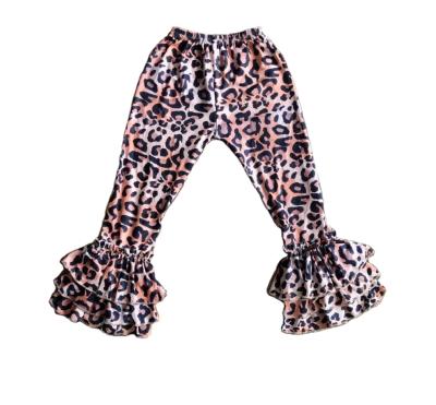 China Newly Design Breathable Kid Pants Bottom Bell With Leopard Printing Hot Sale Pants For Autumn Kids Clothes for sale