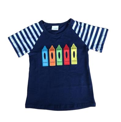 China Breathable short sleeve T-shirt kids clothes knit cotton printed fashion design kids summer clothes for sale