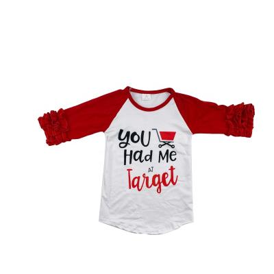 China Boutique Hot Selling Children's Clothing Red White Bold Enthusiastic Children's Breathable T-shirt for sale