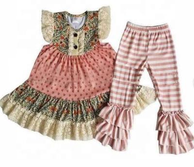 China Vintage Style Breathable Washable Comfortable V-nack Babies Gorgeous Kids Clothing Sets Gorgeous Fashion Outfits for sale