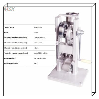 China TDP-0 Iron Hand Operated Tablet Punching Machine 360* 280* 450mm CE for sale