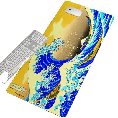 China Radiation Protection Wave Big Off Art Rubber PC Computer Gaming Mousepad Large Size Mouse Pad for sale