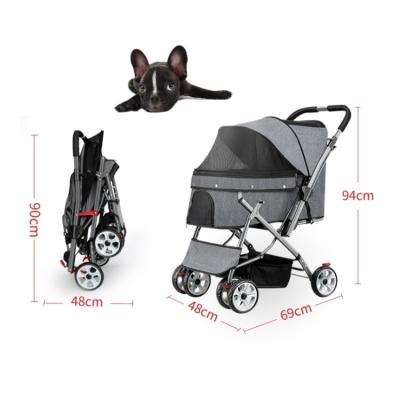 China Amazon Travel Pet Strollers Strollers Carrier Petscart Viable Custom Made Viable Luxury Folded Dog Cat Strolling Cart for sale