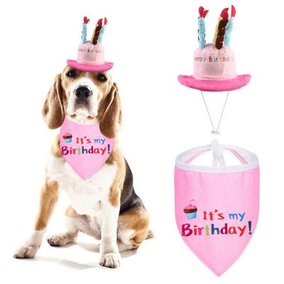 China Sustainable Lovable Pet Party Accessories Cat Birthday Cake Hat Dog Bandana for sale