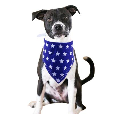 China Sustainable Wholesale Cotton Stars Custom Logo Print Puppy Cat Pet Bandana Cat Scarf Dog Accessories USA for sale