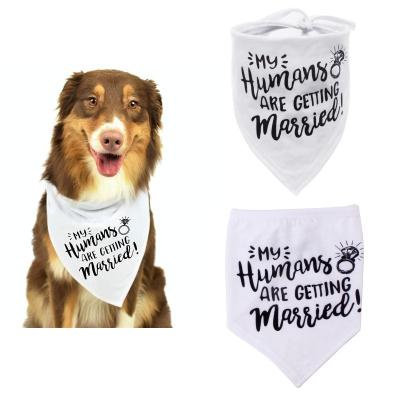 China Sustainable Dog Wedding Bandana With Text My Humans Get Married Pet Event And Party Supplies for sale