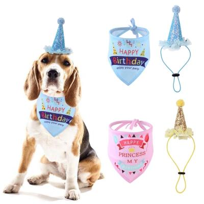 China Viable Dog Birthday Party Supplies Decoration Hat And Scarf Bandana for sale