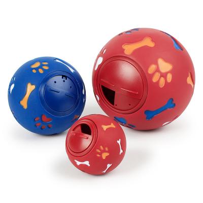 China Viable Dog Games Puzzle Toys Treat Hunter Rubber Rotary Dog Treat Ball Pet Treat Dispensing Size Large for sale