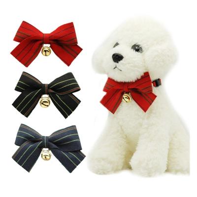 China Custom Adjustable Gentleman Style Stripe Dog Cat Bows Collar Bow Tie Accessories Bowknot Pet Supplies for sale