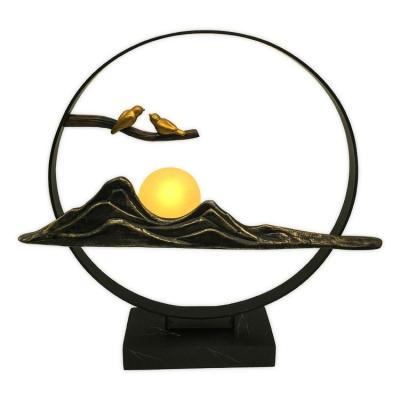 China Handmade Sun and Moon Touch Metal Ring Decoration Home Gift Adjustable Light with Fengshui Painting Living Room Bed Room Corridor Home Decoration for sale