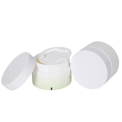 China BEAUTY PACKAGING hot sale white color 50g pp face hair waterproof film lid jar flat surface cosmetic packaging container for sale