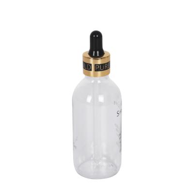 China 60ml 120ml PET Cosmetic Plastic Dropper Bottle Cosmetic Packaging Drop Dispenser for sale