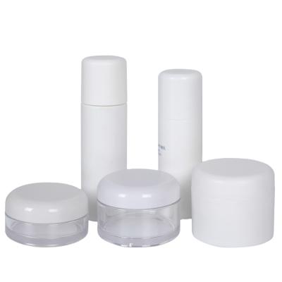 China 80/100/120/150ml Lotion Bottle 60/100g Cream Jar Cosmetic Acrylic White Cosmetic Set Skin Care Packaging Bottle for sale