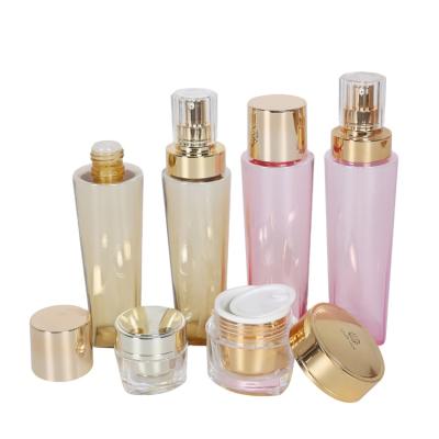 China New family cosmetic cosmetic packaging package with PETG lotion bottle/acrylic cream jar15/50g toner bottle 50ml 150ml 200ml for sale