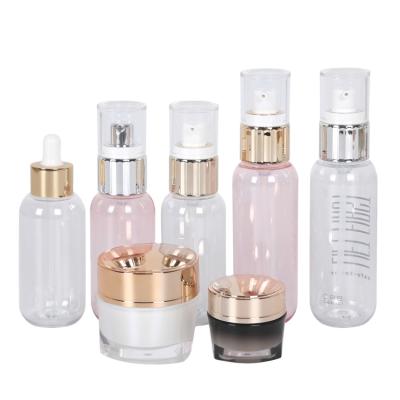 China Cosmetic Bottle 15/50g Cream Jar 100/120ml PET Dropper Serum Bottle Lotion Pump Bottle for sale