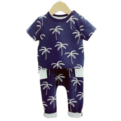 China Cotton spring and summer clothes climbing newborn clothes easy to change diaper customized jumpsuit pure cotton set short sleeve for sale