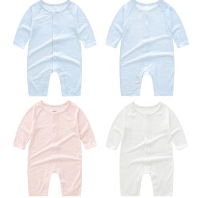 China Spring And Summer New Soft Cotton Baby Bamboo Fiber Overalls Thin Modal Pajamas Fiber Rising Unisex Infant Bamboo Material for sale