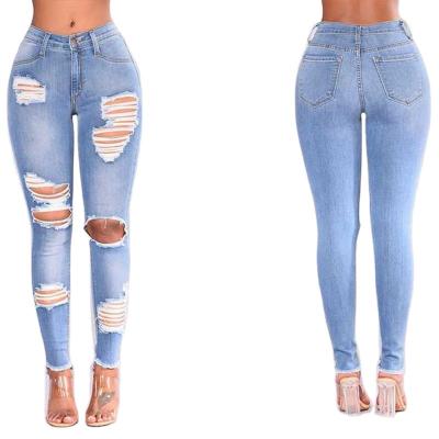 China Custom Logo Denim Pant High Waist Wholesale Viable Streetwear Pencil Fashion Women Casual Jeans for sale