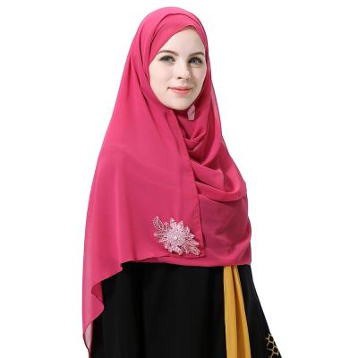 China High Quality Chiffon Moment Muslim Hijab Scarf iwith Casual Hot-selling Flower Patterns for sale