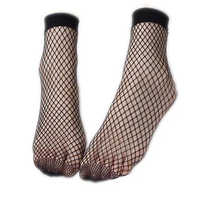 China Sustainable Custom Black Ankle  Thin Hollow Small Mesh Socks for sale