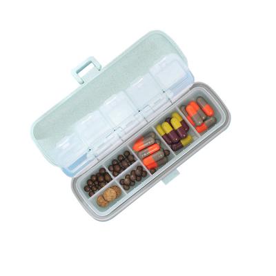 China 2022 7 Day Wheat Straw Pill Dispenser Container Custom Eco Friendly Weekly Deal 7 Day Pill Box for sale