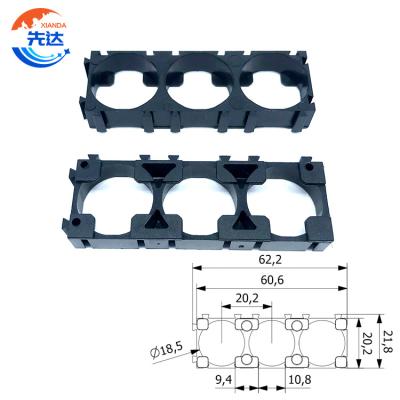 China Anti-fire 1x3 18650 Li Ion Assemble Battery Cell Holder Spacer Bracket Lithium Battery Pack 18650 Cell Plastic ABS+PC Holder for sale