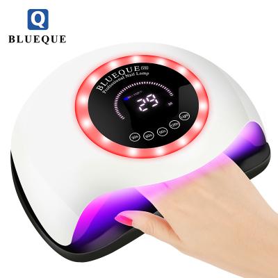 China Professional Nail Lamp Blueque 168W Nail Dryer Plastic Quick Dry UV Lamp Led Machine To Cure Gel Polish With Color Light Ring for sale