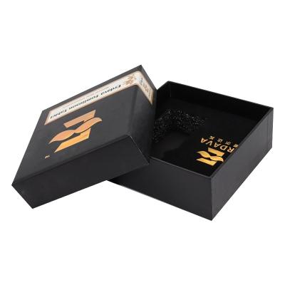 China Wholesale High Quality Recyclable Luxury Custom Design Logo Lid And Based Gray Board Jewelry Box For Valentine's Day for sale