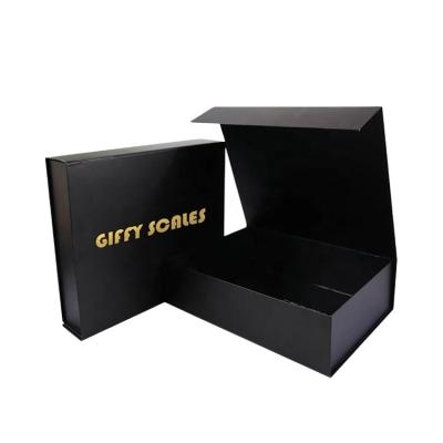 China Factory Wholesale Recycled Custom Logo Empty Black Folding Corrugated Paper Gift Box Materials IDEAR Packaging For Clothes Shoes Goods for sale