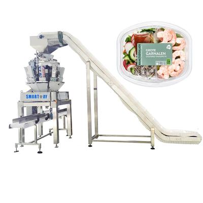 Chine Efficient automatic top denester salad vegetable packing food packing machine automatic filling machine 14 head weigher à vendre