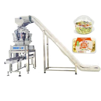 Chine High efficient automatic ready chowmein meal ready packing line take away food packing machine with container dispenser tray denester à vendre