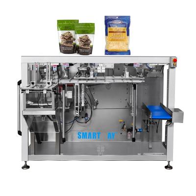 China Bag Size Is Adjustable In The Range Automatic Multifunctional Heat Seal Doypack Horizontal Small Premade Bag Packaging Machinery Price for sale