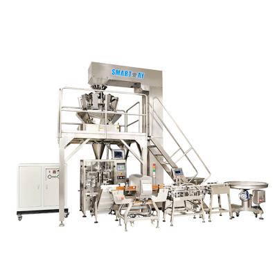 China Automatic Pillow Bag Multihead Weigher 10g-1500g Soybeans Coffee Beans Packing Machine for sale