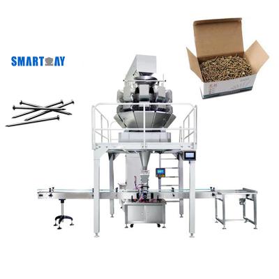 China Automatic Multi Filling Food Head Weigher Packaging Machine Bolt Screw Hardware Wire Nails Packing Machine Into Carton Box for sale