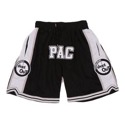 China Antibacterial men's street trend shorts letter embroidery basketball shorts loose sports stitching five-point shorts for sale