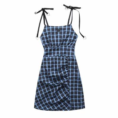 China Y2k Millennial Style Washable Spice Girl Three-Dimensional Cut Dress Women's Vintage Plaid Dress Subfolded Bride Short Skirt for sale