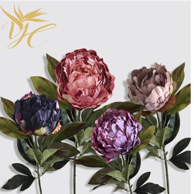 China European popular retro oil painting artificia peony fabric wholesale silk flower wedding shooting decoration for sale