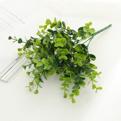 China Factory Direct Wholesale Plastic Flower Eucalyptus Leaves Plastic Flower Artificial Leaves For Wedding Decoration for sale