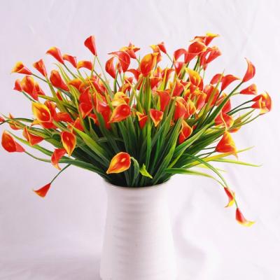 China High Quality Artificial Calla Lily Flower Plastic Green Plant Wholesale Plastic Potted for sale