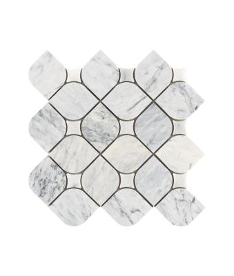 China UK Parquet Diamond Marble Mosaic Slab for sale