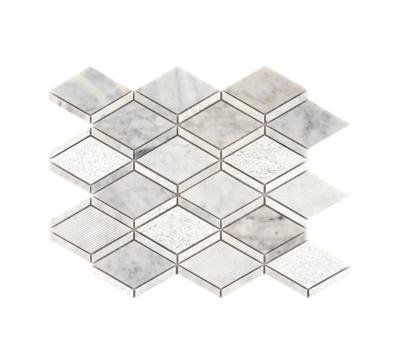 China Wholesale White Parquet Diamond Stone Mosaic for sale