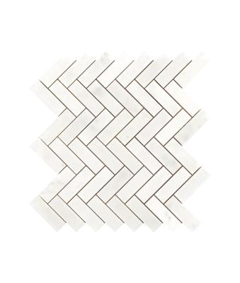 China JiGuangWhite Backsplash Herringbone Marble Stone Mosaic Slabs Of Parquet Cheap Prices for sale