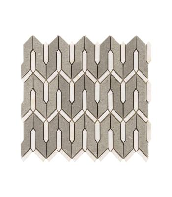 China Parquet Gray Arrow Shape Slabs Marble Mosaic for sale