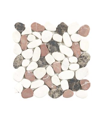 China Wholesale Color Mixed Pebbles Stone Mosaic Flooring for sale