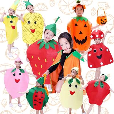 China Wholesale Halloween Funny Party Costume Fruit School Kids Cosplay Vegetables Pumpkin Stage Performance Costume for sale