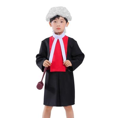 China Cozy Judge Costume Accessories Halloween Kids Career Role Play Set with Pretend Play Toy Party Cosplay Lawyer Robes for Kids for sale