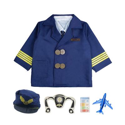 China Eco-Friendly Airline Captain Role Play Kids Career Day Airman Uniform Halloween Dress Up Pilot Costume For Boys And Girls for sale