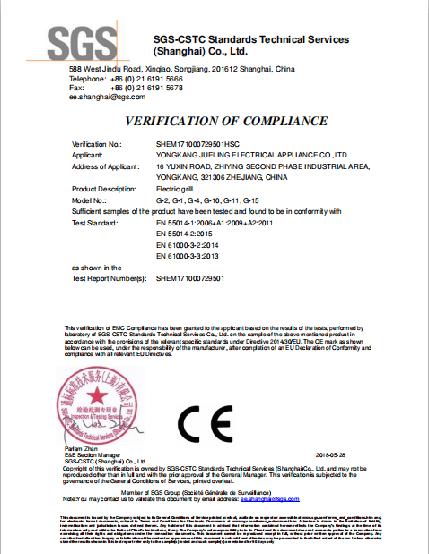 CE - Yongkang Jueling Electrial Appliance Co., Ltd.