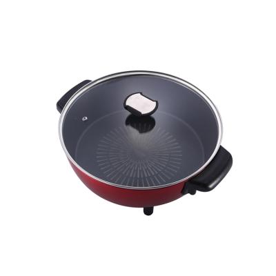 China Household 30cm Around Nonstick Shabushabu Boiling Multifunctional Electric Hot Pot for sale