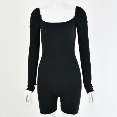 China 2022 New Autumn Viable Hot Selling Long Sleeve Women Sexy Solid Color Backless Cotton Fashion Overalls for sale